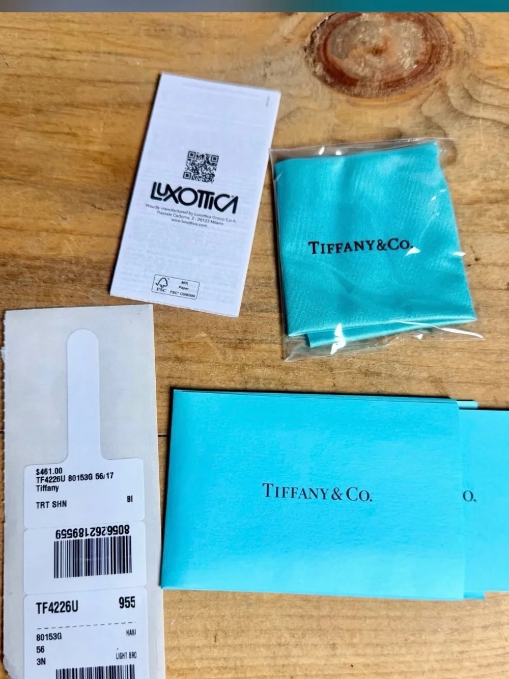 Tiffany & Co. White Cat-Eye Sunglasses with Blue Gradient Lenses